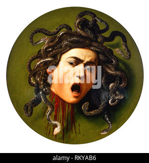 Medusa par le peintre italien Caravaggio, 1597, peinture baroque à l'huile sur toile Banque D'Images