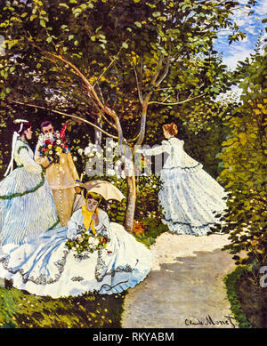 Femmes dans le jardin par Claude Monet, peinture impressionniste, 1866 Banque D'Images