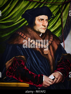 Sir Thomas More, (1478-1535), portrait peint par Hans Holbein le plus jeune, 1527 Banque D'Images