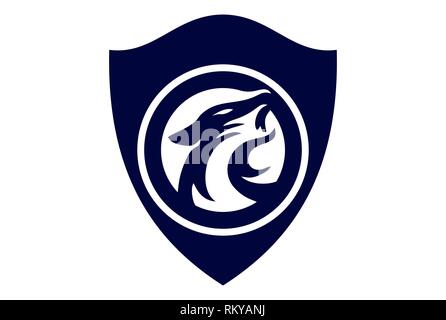 Bouclier de protection de l'alimentation jaguar garde concept icône logo Banque D'Images