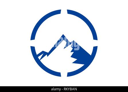 Mountain concept abstract concept vecteur icône logo design plat Banque D'Images