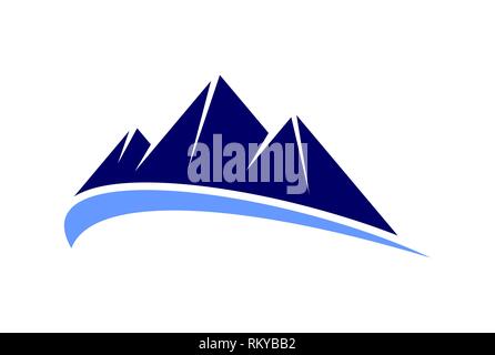 Logo montagne vecteur vecteur icône graphique concept design plat Banque D'Images