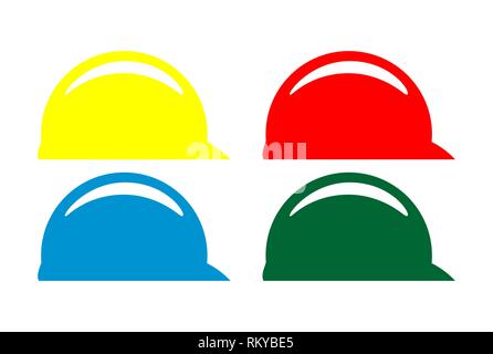 Casque de sécurité logo couleur design plat concept vecteur icône Banque D'Images