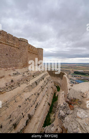 Chinchilla de Montearagon, Albacete, Espagne ; Février 2017 : vue sur château de Chinchilla de Monte-Aragon, dans la province d'Albacete Banque D'Images