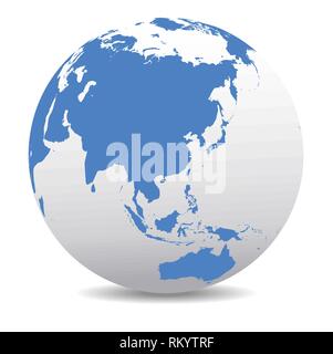 Chine, Japon, Malaisie, Thaïlande, Indonésie, monde global Illustration de Vecteur