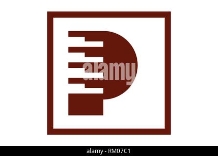 lettre p piaono logo abstrait icône Illustration de Vecteur
