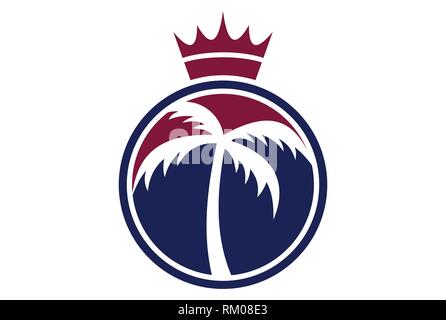 icône de concept de logo king palm Illustration de Vecteur
