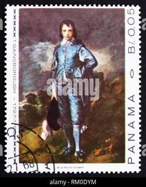 PANAMA - circa 1967 : timbre imprimé dans la Panama montre l'Homme Bleu, Peinture de Thomas Gainsborough, vers 1967 Banque D'Images