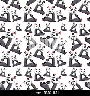 Panda sur motif transparent illustration Illustration de Vecteur