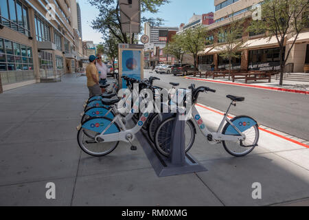 Un CCF Partager Vélo station, Las Vegas (ville de Las Vegas), Nevada, United States. Banque D'Images