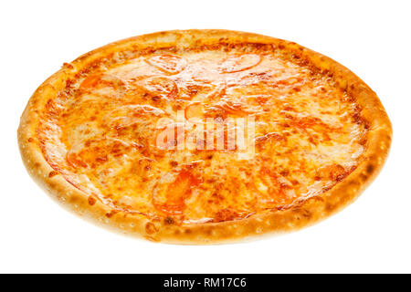 Délicieuse Pizza végétarienne classique isolé sur fond blanc Banque D'Images
