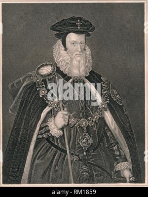 'William Cecil, lord Burghley.', (début-milieu du xixe siècle). Organisateur : Henry Thomas Ryall. Banque D'Images