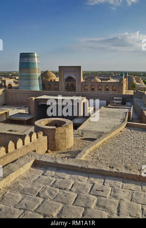 Panorama ville Khiwa, Ouzbékistan Banque D'Images