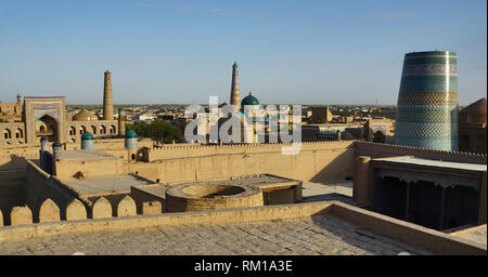 Panorama ville Khiwa Ouzbékistan Banque D'Images