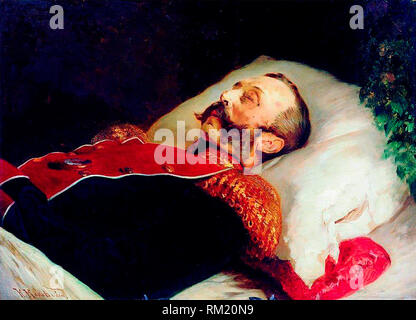 Le tsar Alexandre II sur son lit de mort en 1881. Konstantin Makovsky Banque D'Images