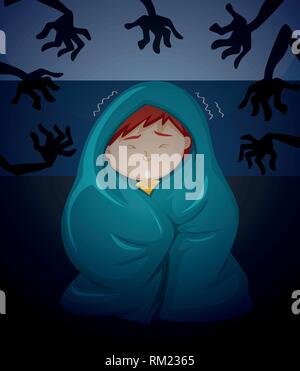 Un garçon d'effarouchement illustration ghost Illustration de Vecteur