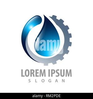 Logo de l'huile goutte de concept design. L'élément de modèle graphique symbole Illustration de Vecteur