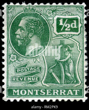 Timbre-poste de Montserrat, dans la série émise en 1916 vous y trouverez Banque D'Images