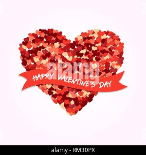 Happy Valentines Day love concept illustration. Conception de forme coeur rouge composition avec maison de typographie citer. Illustration de Vecteur