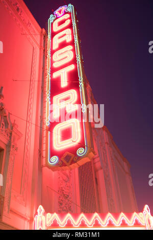 Le quartier Castro theatre sign in San Francisco California Banque D'Images