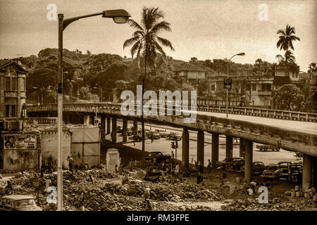 Vintage photo de Kemps Corner flyover, Mumbai, Maharashtra, Inde, Asie, années 1900 Banque D'Images