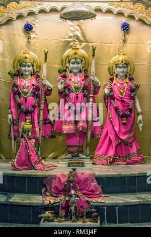 Dans l'idole Sita Ram lakshman Ramji Mandir, sabarkantha, Gujarat, Inde, Asie Banque D'Images