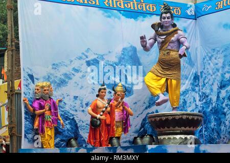 Les idoles de Shiva de Seigneur Brahma, Narada Ganpati festival, Maharashtra, Inde, Asie Banque D'Images