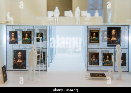 Londres, Royaume-Uni. Feb 13, 2019. David Kohn Architects et Simon Fujiwara - Le Salvator mundi expérience basée sur l'œuvre de Léonard de Vinci. Est-ce demain ? À Whitechapel Gallery de Londres. Un nouveau monde où l'exposition des artistes et architectes de dévoiler leurs nouvelles installations. Il s'agit d'une est le suivi des années 1950, emblématique voir ce n'est demain et s'exécute à partir du 14 février 2019 - 12 mai 2019. Crédit : Guy Bell/Alamy Live News Banque D'Images