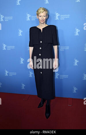 Berlin, Allemagne. 12 Février, 2019. Tilda Swinton participant à la 'Le Souvenir' première mondiale au 69e Festival International du Film de Berlin/Berlinale 2019 au Zoo Palast le 12 février 2019 à Berlin, Allemagne. Utilisation dans le monde entier | Credit : dpa/Alamy Live News Banque D'Images