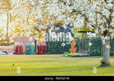 Les tulipes et les fleurs en Hollande, Pays-Bas Banque D'Images