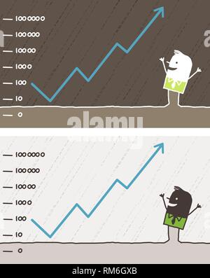 Colored cartoon - vector hand drawn characters - faire de l'argent Illustration de Vecteur