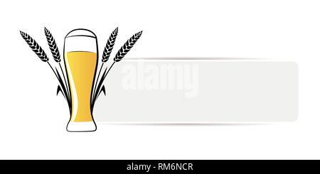 White label avec de la bière de froment isolé sur un fond blanc vector illustration EPS10 Illustration de Vecteur