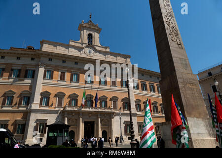 Obélisque de Montecitorio, Obelisco di Montecitorio, également connu sous le nom de Solare et le Palazzo Montecitorio, un palais à Rome et le siège de la Cha Banque D'Images