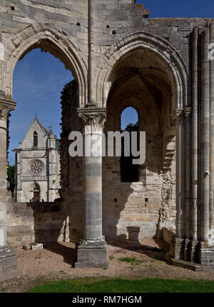 Frankr ële-de-France 65871 Nordkonche Abteiruine Chaalis Durchblick nach Osten zur Chapelle Ste -Marie de l« AbbŽ 13 beide jh Banque D'Images