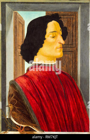 Giuliano de Medici (1453-1478), portrait peint par Sandro Botticelli, vers 1478-1480 Banque D'Images