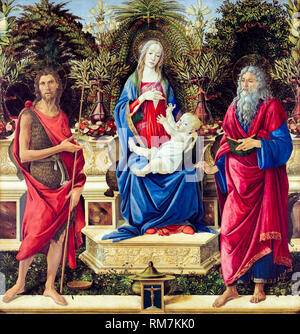 Madonna avec les Saints (retable Bardi), tempera sur tableau de Sandro Botticelli, 1485 Banque D'Images