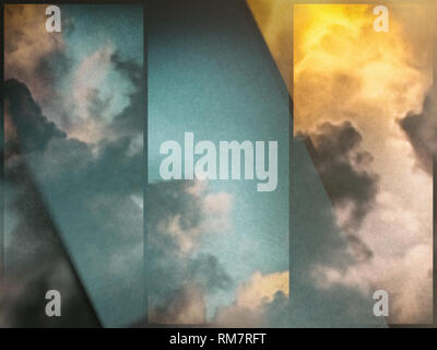 Les nuages colorés avec chevauchement des couches rectangulaires Banque D'Images