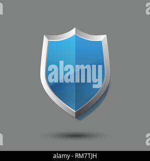 Blindage en acier brillant vector. Symbole de protection pour la conception. Emblème coloré Illustration de Vecteur
