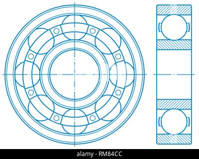 Illustration de la conception de roulement à billes de contour Illustration de Vecteur