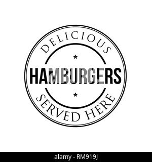 Hamburgers vintage stamp logo noir Illustration de Vecteur