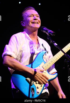 Chanteur, auteur-compositeur et guitariste David Cassidy est montré sur scène pendant un concert en direct de l'apparence. Banque D'Images