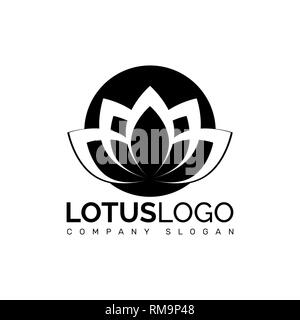 Logo Lotus vector art design. Icône fleur Illustration de Vecteur