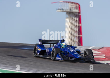 Austin, Texas, États-Unis. 12 Février, 2019. RC ENERSON (23) des États-Unis passe par les tours au cours de la pratique pour l'IndyCar ressorts sur le circuit des Amériques à Austin, Texas. (Crédit Image : © Walter G Arce Sr Asp Inc/ASP) Banque D'Images