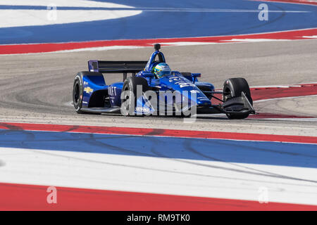 Austin, Texas, États-Unis. 12 Février, 2019. RC ENERSON (23) des États-Unis passe par les tours au cours de la pratique pour l'IndyCar ressorts sur le circuit des Amériques à Austin, Texas. (Crédit Image : © Walter G Arce Sr Asp Inc/ASP) Banque D'Images