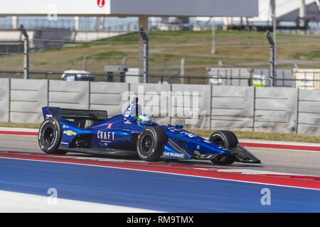 Austin, Texas, États-Unis. 12 Février, 2019. RC ENERSON (23) des États-Unis passe par les tours au cours de la pratique pour l'IndyCar ressorts sur le circuit des Amériques à Austin, Texas. (Crédit Image : © Walter G Arce Sr Asp Inc/ASP) Banque D'Images