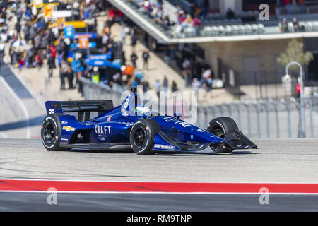 Austin, Texas, États-Unis. 12 Février, 2019. RC ENERSON (23) des États-Unis passe par les tours au cours de la pratique pour l'IndyCar ressorts sur le circuit des Amériques à Austin, Texas. (Crédit Image : © Walter G Arce Sr Asp Inc/ASP) Banque D'Images