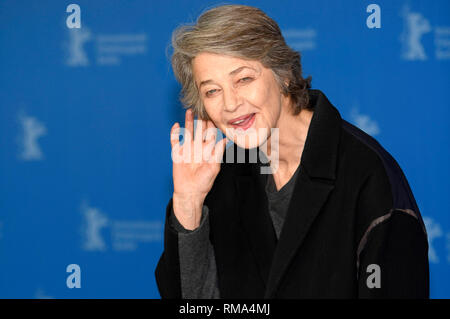 Berlin, Allemagne. Feb 14, 2019. Charlotte Rampling au cours de l'Ours d'Or Honoraire photocall à la 69ème Festival International du Film de Berlin/Berlinale 2019 à l'hôtel Grand Hyatt le 14 février 2019 à Berlin, Allemagne. Credit : Geisler-Fotopress GmbH/Alamy Live News Banque D'Images