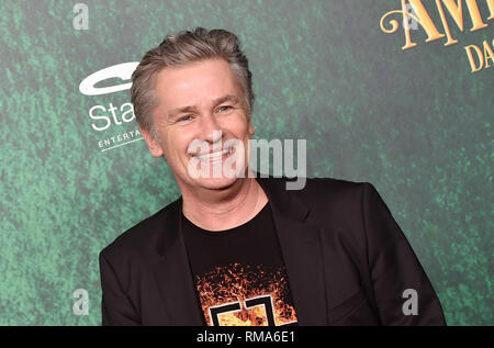 14 février 2019, Bavaria, Munich : l'acteur Timothy Peach vient à la première de la comédie musicale "le monde fabuleux de l'Amelie' dans Werk 7 théâtre. Photo : Angelika Warmuth/dpa Banque D'Images