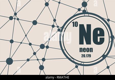 Neon élément chimique. Illustration de Vecteur