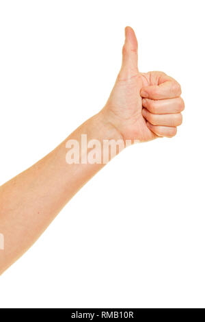 Les mains d'une femme tient le pouce vers le haut Banque D'Images